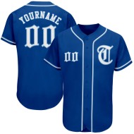Authentic Blue Custom Jersey Royal White-Light Baseball