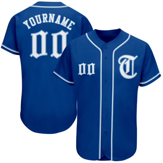 Authentic Blue Custom Jersey Royal White-Light Baseball Authentic Blue Custom Jersey Royal White-Light Baseball