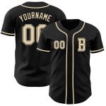 Cream Authentic Custom Jersey Black Baseball Cream Authentic Custom Jersey Black Baseball