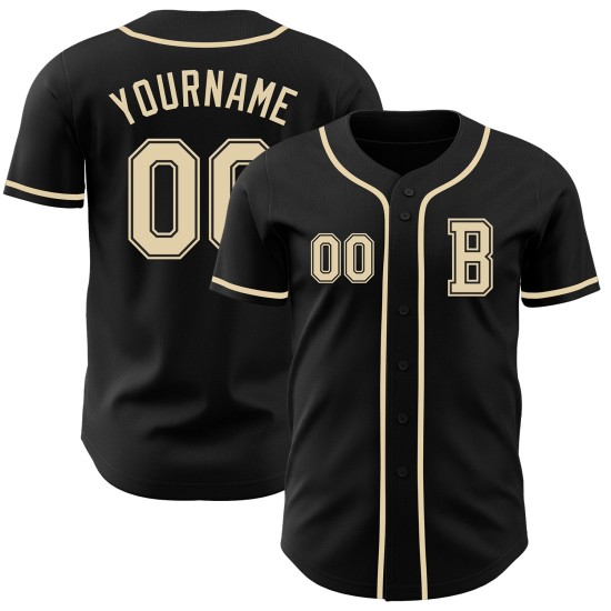 Cream Authentic Custom Jersey Black Baseball Cream Authentic Custom Jersey Black Baseball