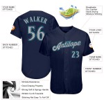 Navy Baseball Authentic Gray-Teal Custom Jersey Navy Baseball Authentic Gray-Teal Custom Jersey
