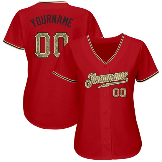 Red Jersey Camo-Black Authentic Custom Baseball Red Jersey Camo-Black Authentic Custom Baseball