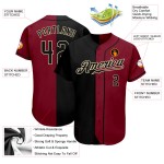 Black-Cream Split Fashion Crimson Custom Baseball Authentic Jersey Black-Cream Split Fashion Crimson Custom Baseball Authentic Jersey