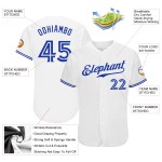 White Authentic Royal Baseball Jersey Custom White Authentic Royal Baseball Jersey Custom