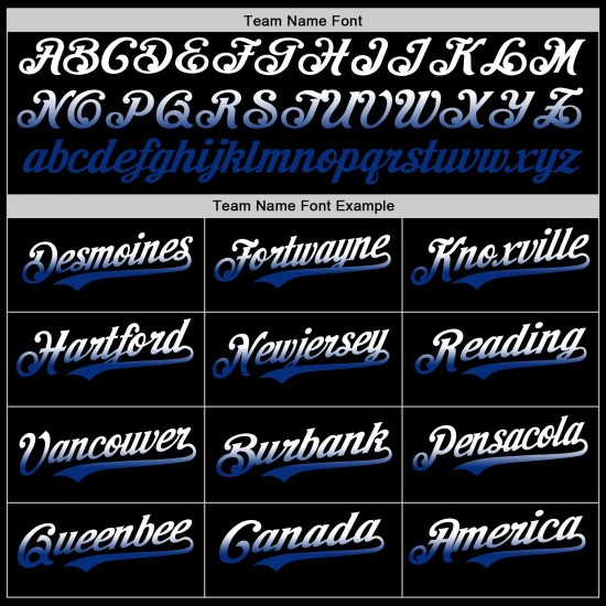Baseball Authentic Fade Custom Fashion Black White-Royal Jersey Baseball Authentic Fade Custom Fashion Black White-Royal Jersey