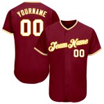 Custom Jersey White-Gold Crimson Authentic Baseball Custom Jersey White-Gold Crimson Authentic Baseball