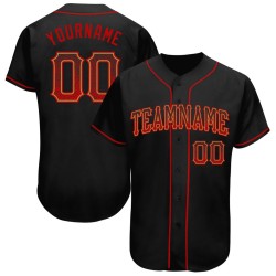 Gold Custom Red-Old Baseball Fashion Authentic Drift Black Jersey