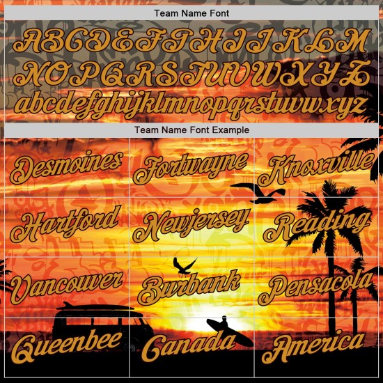 Pattern Custom Gold-Brown Jersey Graffiti Beach Baseball Authentic 3D Pattern Custom Gold-Brown Jersey Graffiti Beach Baseball Authentic 3D
