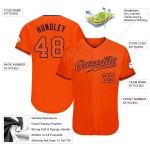 Orange Authentic Baseball Jersey Custom Orange-Navy Orange Authentic Baseball Jersey Custom Orange-Navy