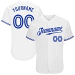 White Authentic Royal Baseball Jersey Custom White Authentic Royal Baseball Jersey Custom