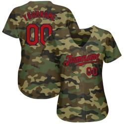 Custom Camo Red-Navy Authentic Salute To Service Baseball Jersey Custom Camo Red-Navy Authentic Salute To Service Baseball Jersey