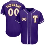 White-Gold Authentic Custom Purple Baseball Jersey White-Gold Authentic Custom Purple Baseball Jersey
