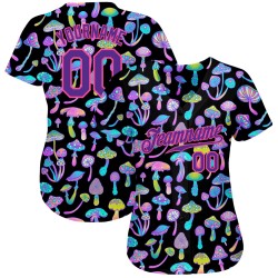 Custom 3D Pattern Design Magic Mushrooms Psychedelic Hallucination Authentic Baseball Jersey Custom 3D Pattern Design Magic Mushrooms Psychedelic Hallucination Authentic Baseball Jersey