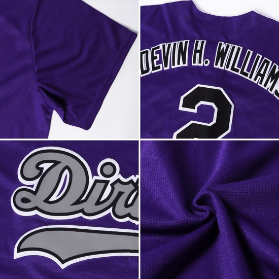 White-Gold Authentic Custom Purple Baseball Jersey White-Gold Authentic Custom Purple Baseball Jersey