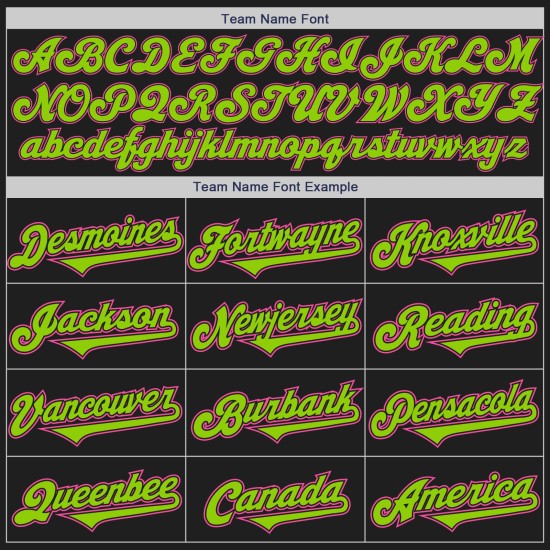 Black Two Jersey Tone Baseball Neon Custom Authentic Green-Pink Black Two Jersey Tone Baseball Neon Custom Authentic Green-Pink