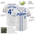 Custom Royal-Silver Authentic White Jersey Baseball Custom Royal-Silver Authentic White Jersey Baseball