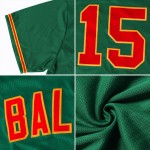 Jersey Shirt Throwback Custom Rib-Knit Kelly Baseball Green Authentic Gold-White Jersey Shirt Throwback Custom Rib-Knit Kelly Baseball Green Authentic Gold-White