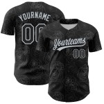 Black Authentic Pattern 3D Rose Custom Baseball Style Design Silver Gothic Jersey Black Authentic Pattern 3D Rose Custom Baseball Style Design Silver Gothic Jersey
