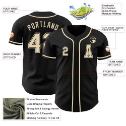 Cream Authentic Custom Jersey Black Baseball Cream Authentic Custom Jersey Black Baseball