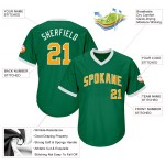 Jersey Shirt Throwback Custom Rib-Knit Kelly Baseball Green Authentic Gold-White Jersey Shirt Throwback Custom Rib-Knit Kelly Baseball Green Authentic Gold-White