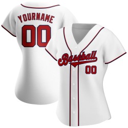 White Red-Navy Custom Jersey Baseball Authentic White Red-Navy Custom Jersey Baseball Authentic