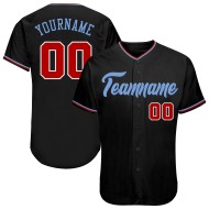 Blue Black Baseball Red-Light Authentic Jersey Custom
