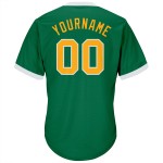 Jersey Shirt Throwback Custom Rib-Knit Kelly Baseball Green Authentic Gold-White Jersey Shirt Throwback Custom Rib-Knit Kelly Baseball Green Authentic Gold-White