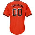 Orange Rib-Knit Shirt Black-White Custom Throwback Baseball Jersey Authentic Orange Rib-Knit Shirt Black-White Custom Throwback Baseball Jersey Authentic