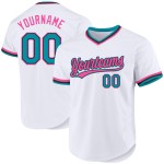 Jersey Authentic Teal Baseball Black-Pink White Throwback Custom Jersey Authentic Teal Baseball Black-Pink White Throwback Custom