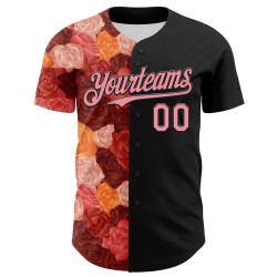 Ambartive Pink Pattern Custom Rose Jersey Authentic 3D Black Baseball Medium Ambartive Pink Pattern Custom Rose Jersey Authentic 3D Black Baseball Medium