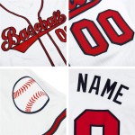 White Red-Navy Custom Jersey Baseball Authentic White Red-Navy Custom Jersey Baseball Authentic