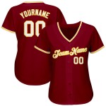 Custom Jersey White-Gold Crimson Authentic Baseball Custom Jersey White-Gold Crimson Authentic Baseball