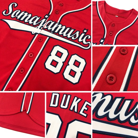 Jersey White-Royal Baseball Authentic Custom Red Jersey White-Royal Baseball Authentic Custom Red