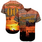 Pattern Custom Gold-Brown Jersey Graffiti Beach Baseball Authentic 3D Pattern Custom Gold-Brown Jersey Graffiti Beach Baseball Authentic 3D
