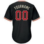 Baseball Custom Black Authentic Jersey Shirt Red-Cream Throwback Rib-Knit Baseball Custom Black Authentic Jersey Shirt Red-Cream Throwback Rib-Knit