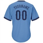 Baseball Shirt Navy Light Authentic Blue Jersey Custom Rib-Knit Throwback Baseball Shirt Navy Light Authentic Blue Jersey Custom Rib-Knit Throwback