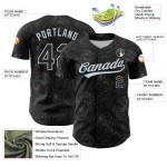 Black Authentic Pattern 3D Rose Custom Baseball Style Design Silver Gothic Jersey Black Authentic Pattern 3D Rose Custom Baseball Style Design Silver Gothic Jersey
