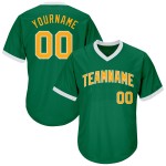 Jersey Shirt Throwback Custom Rib-Knit Kelly Baseball Green Authentic Gold-White Jersey Shirt Throwback Custom Rib-Knit Kelly Baseball Green Authentic Gold-White