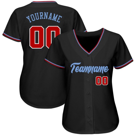 Blue Black Baseball Red-Light Authentic Jersey Custom Blue Black Baseball Red-Light Authentic Jersey Custom
