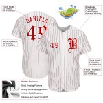 White Pinstripe Red Jersey Baseball Custom Authentic Red-White White Pinstripe Red Jersey Baseball Custom Authentic Red-White